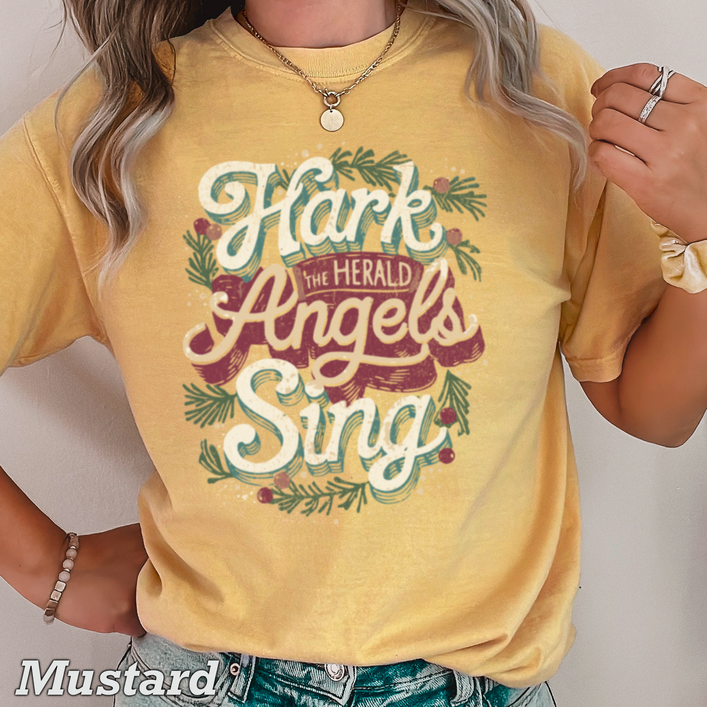 Hark The Herald Angels Sing Comfort Color Graphic Tee