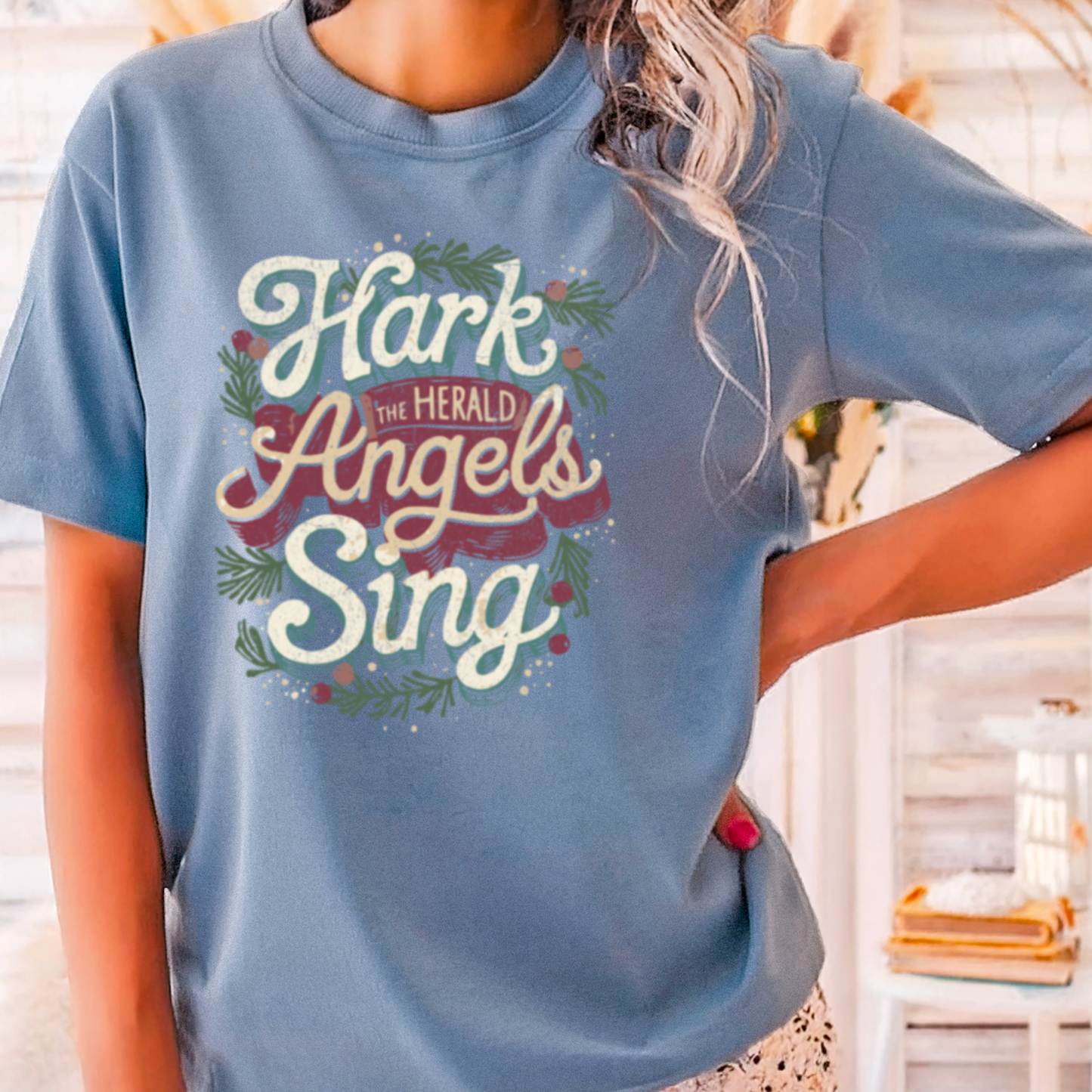 Hark The Herald Angels Sing Comfort Color Graphic Tee