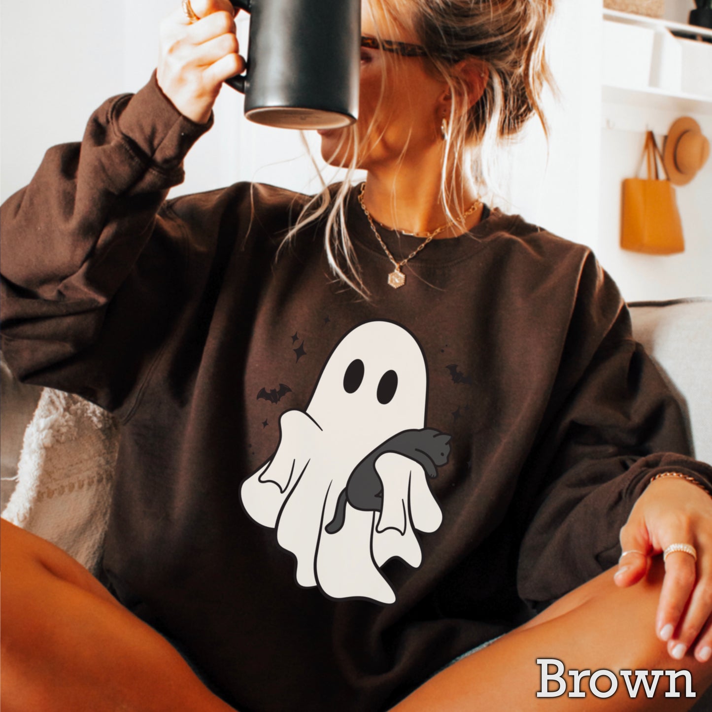Ghost & Cat Crewneck Sweatshirt