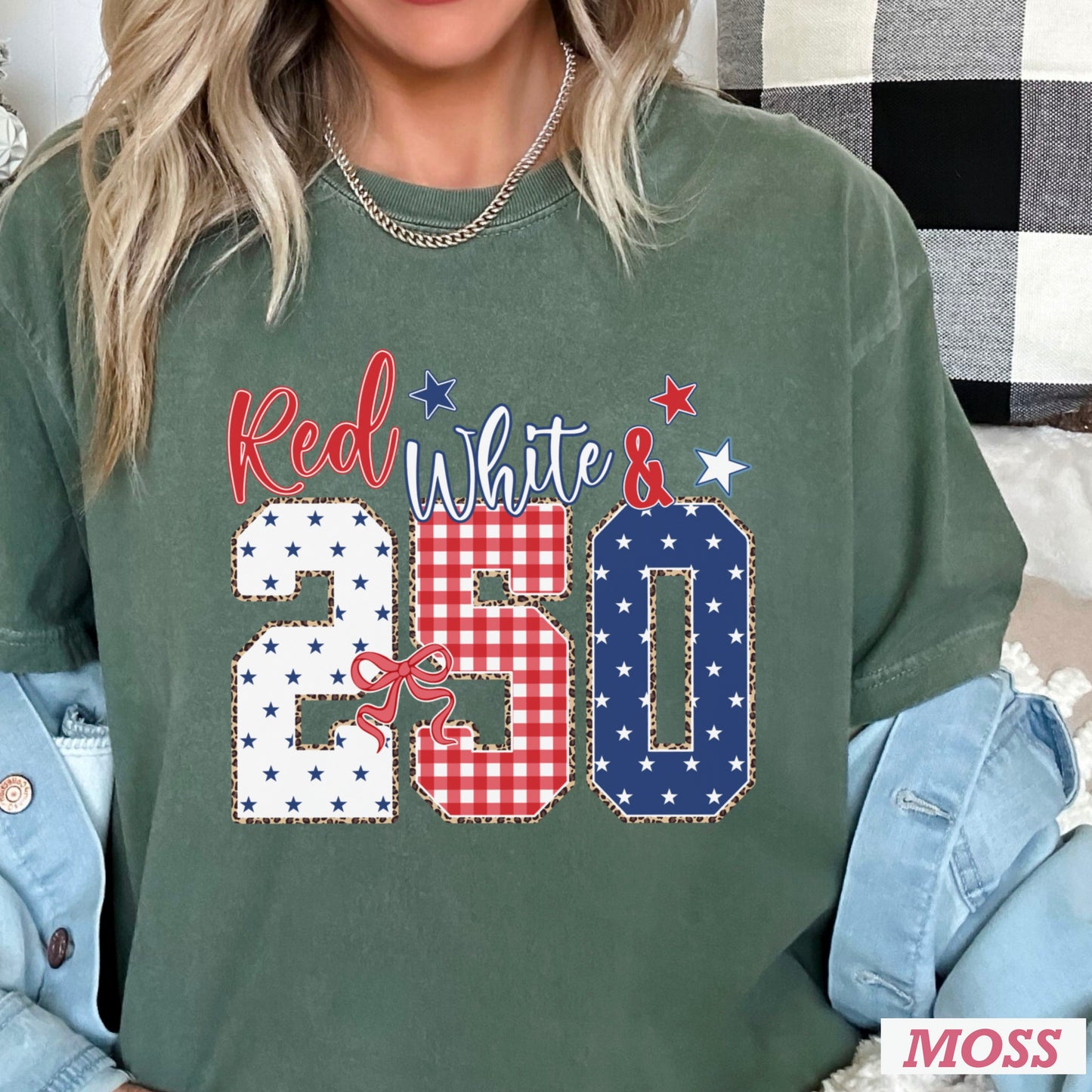 Red White & 250 Patriotic Comfort Color Graphic Tee