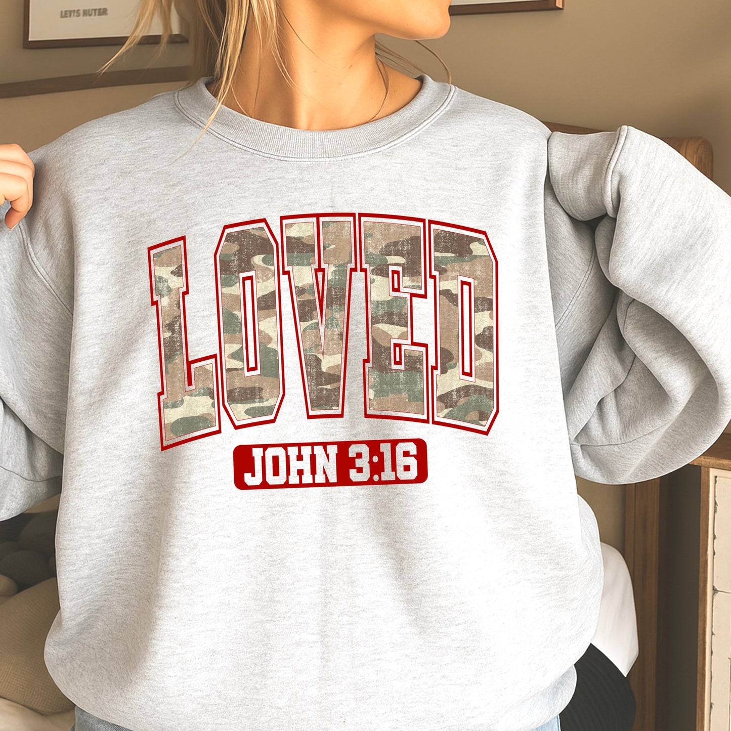 Camo Loved John 3:16 Valentine DTF Transfer