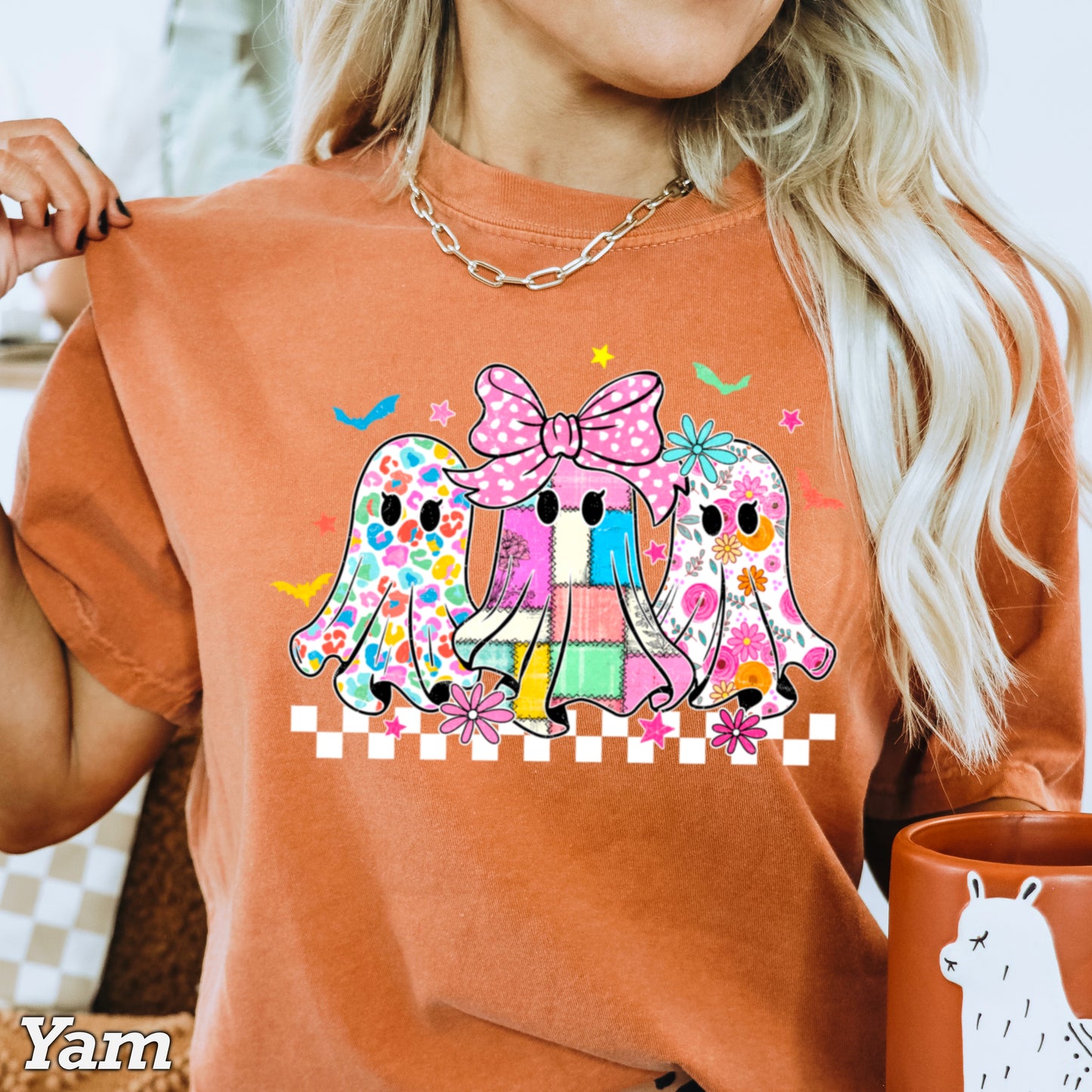 Retro Ghost Halloween Comfort Color Graphic Tee