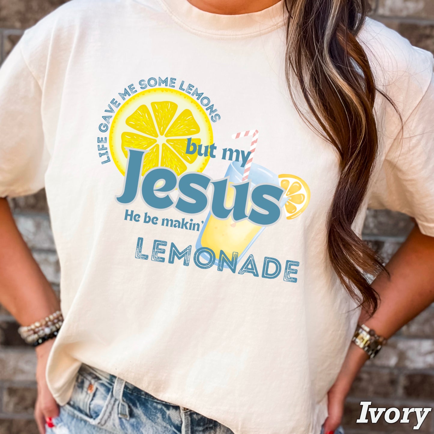 Jesus Be Makin Lemonade Comfort Color Graphic Tee
