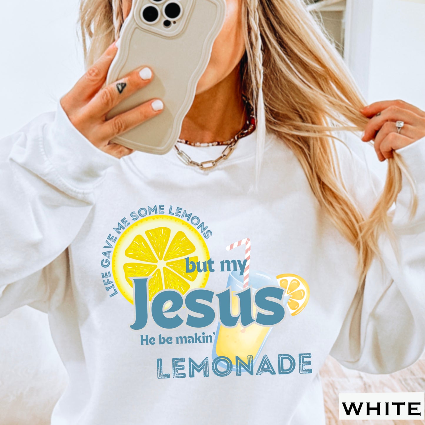 Jesus Be Makin Lemonade Graphic Crewneck Sweatshirt