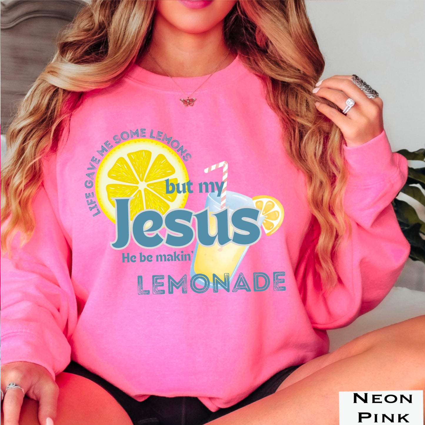 Jesus Be Makin Lemonade Graphic Crewneck Sweatshirt