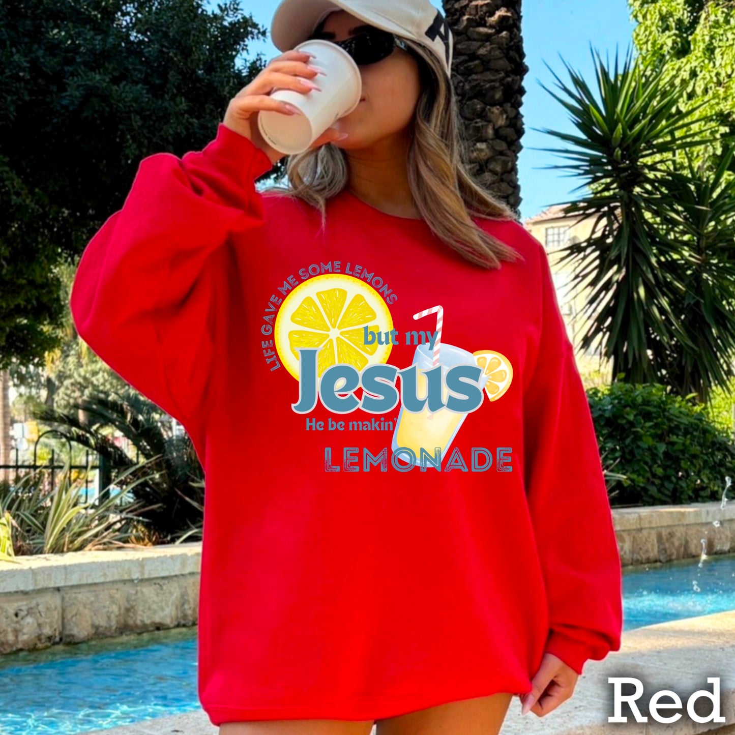 Jesus Be Makin Lemonade Graphic Crewneck Sweatshirt
