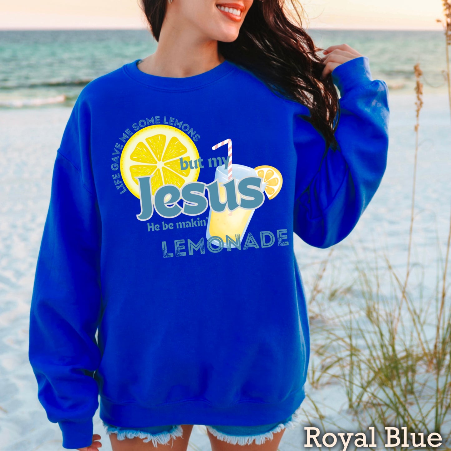 Jesus Be Makin Lemonade Graphic Crewneck Sweatshirt