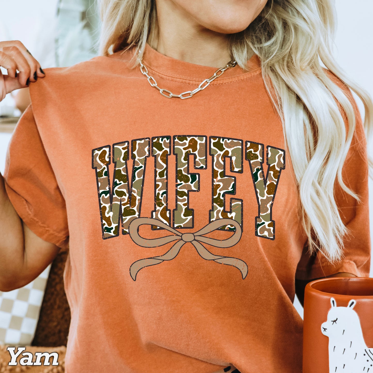 Wifey Camo Comfort Color Graphic Tee