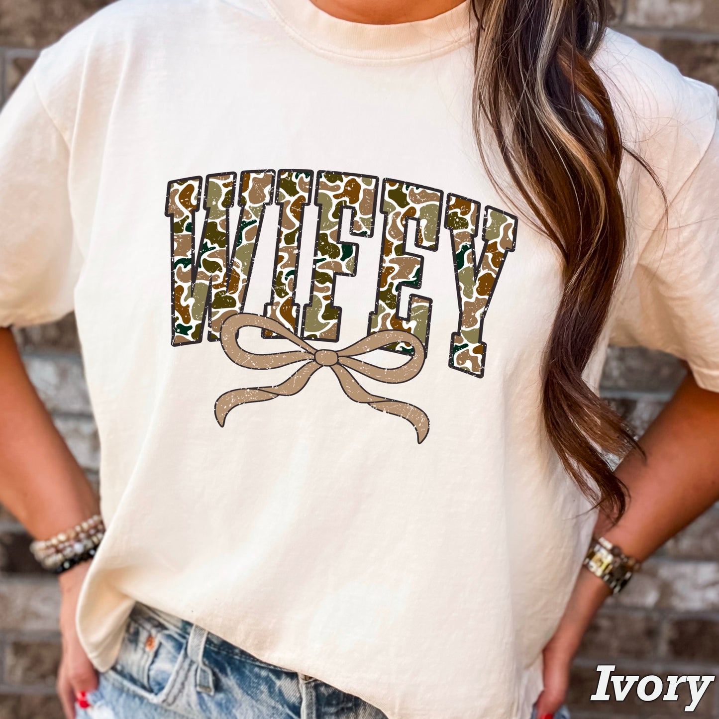 Wifey Camo Comfort Color Graphic Tee