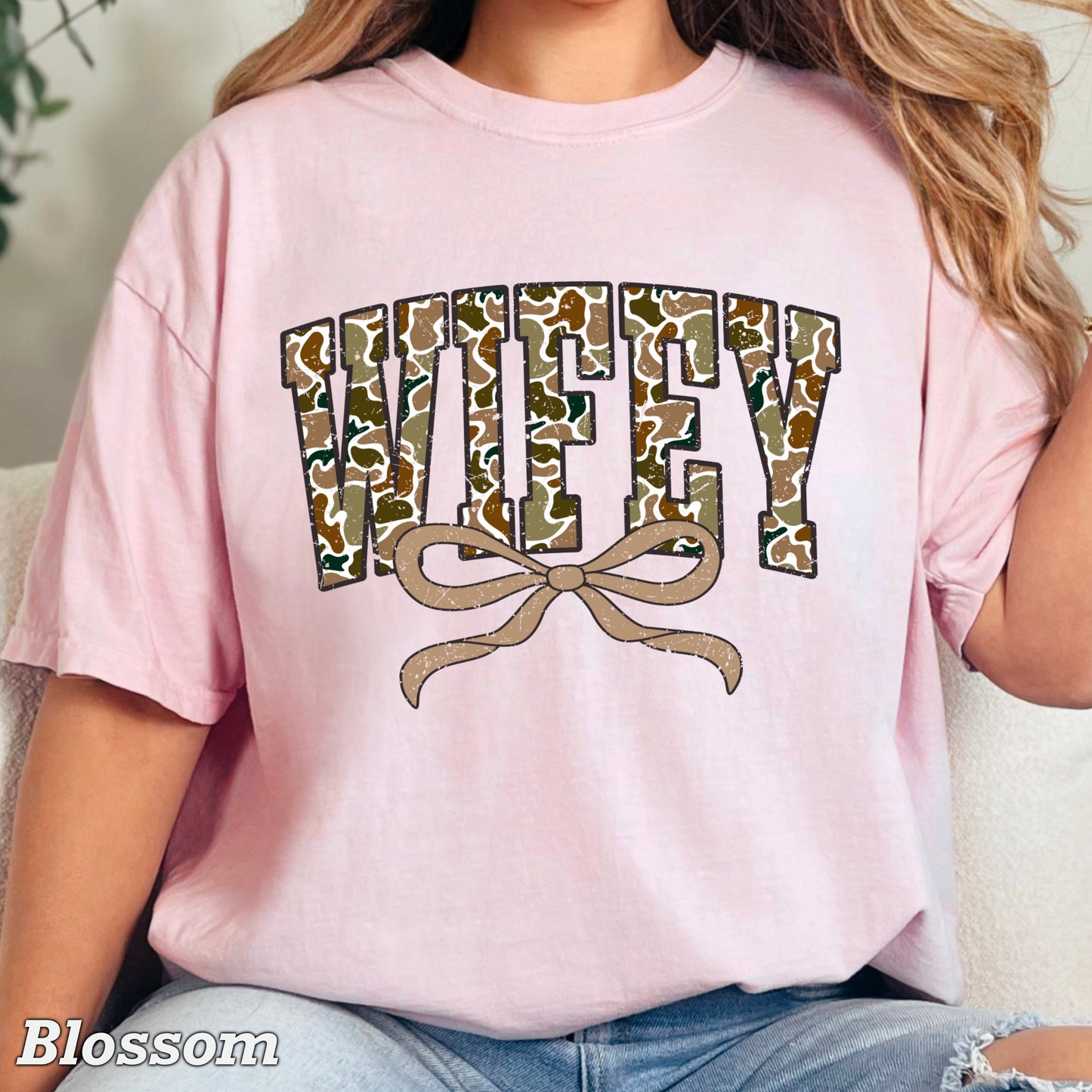 Wifey Camo Comfort Color Graphic Tee