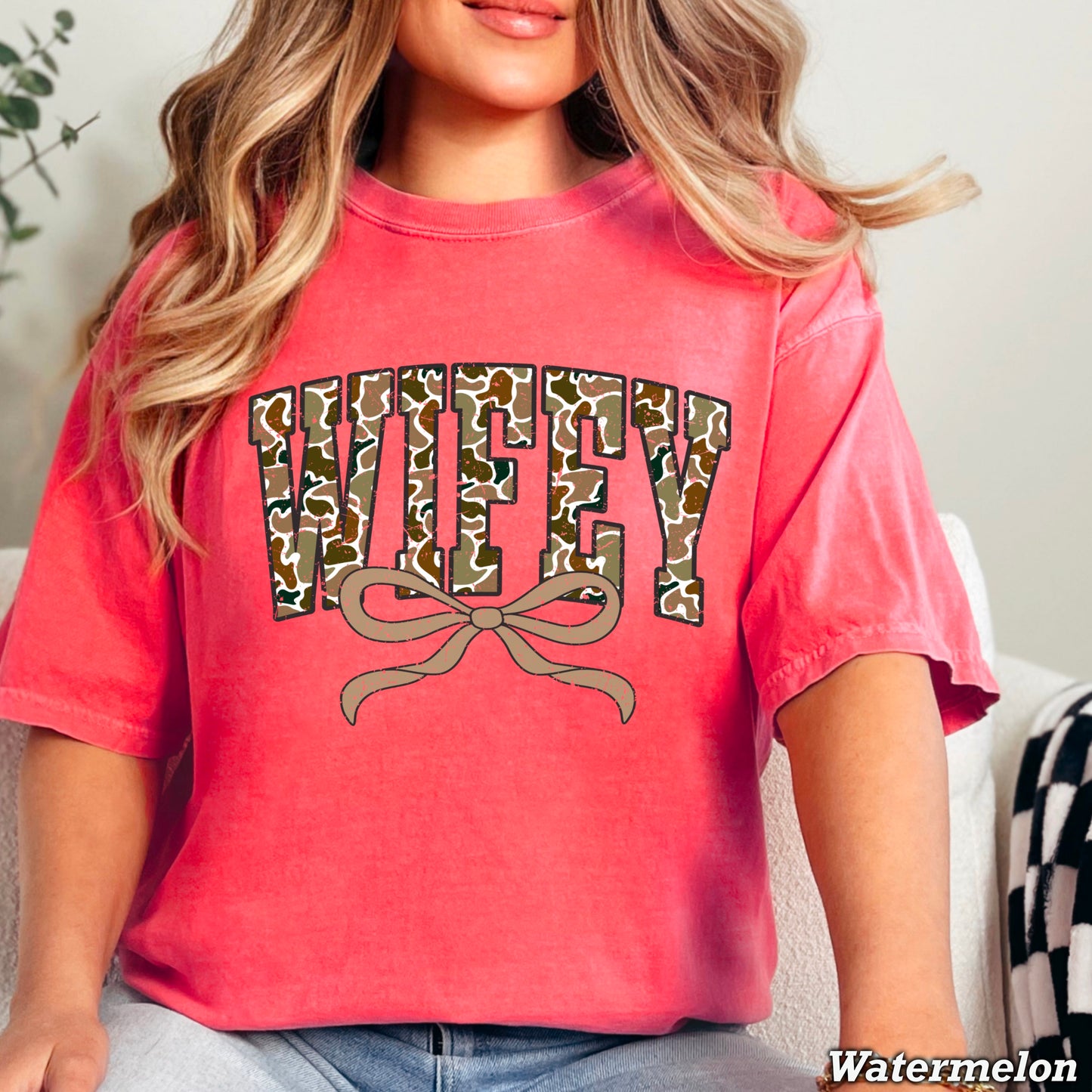 Wifey Camo Comfort Color Graphic Tee