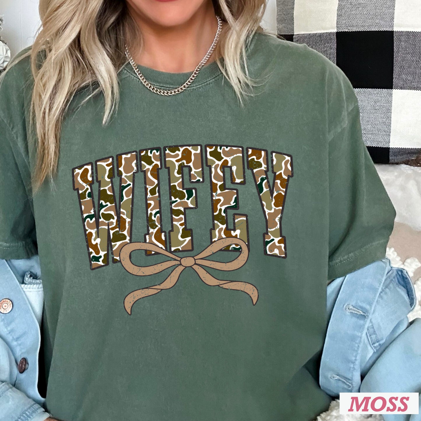 Wifey Camo Comfort Color Graphic Tee