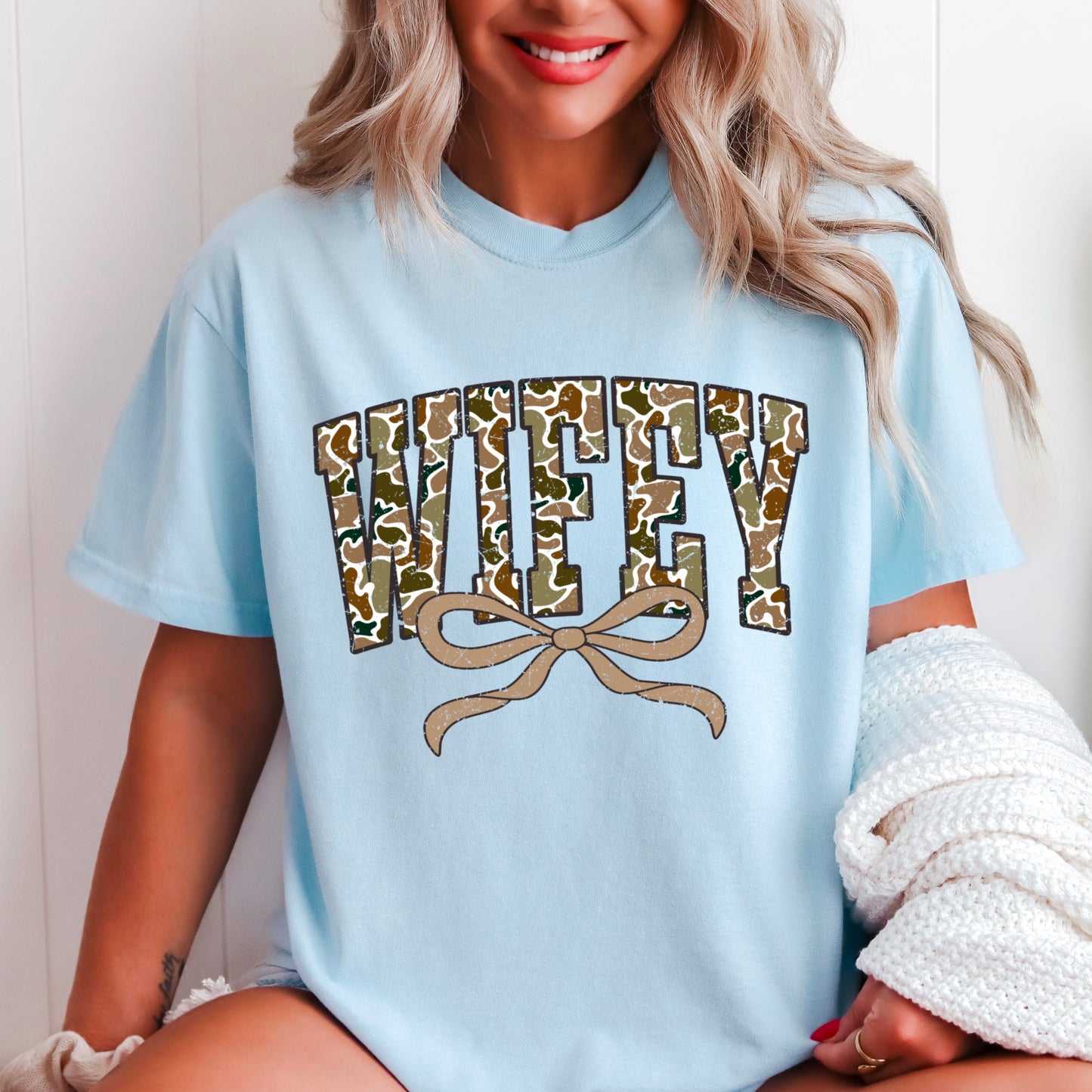 Wifey Camo Comfort Color Graphic Tee