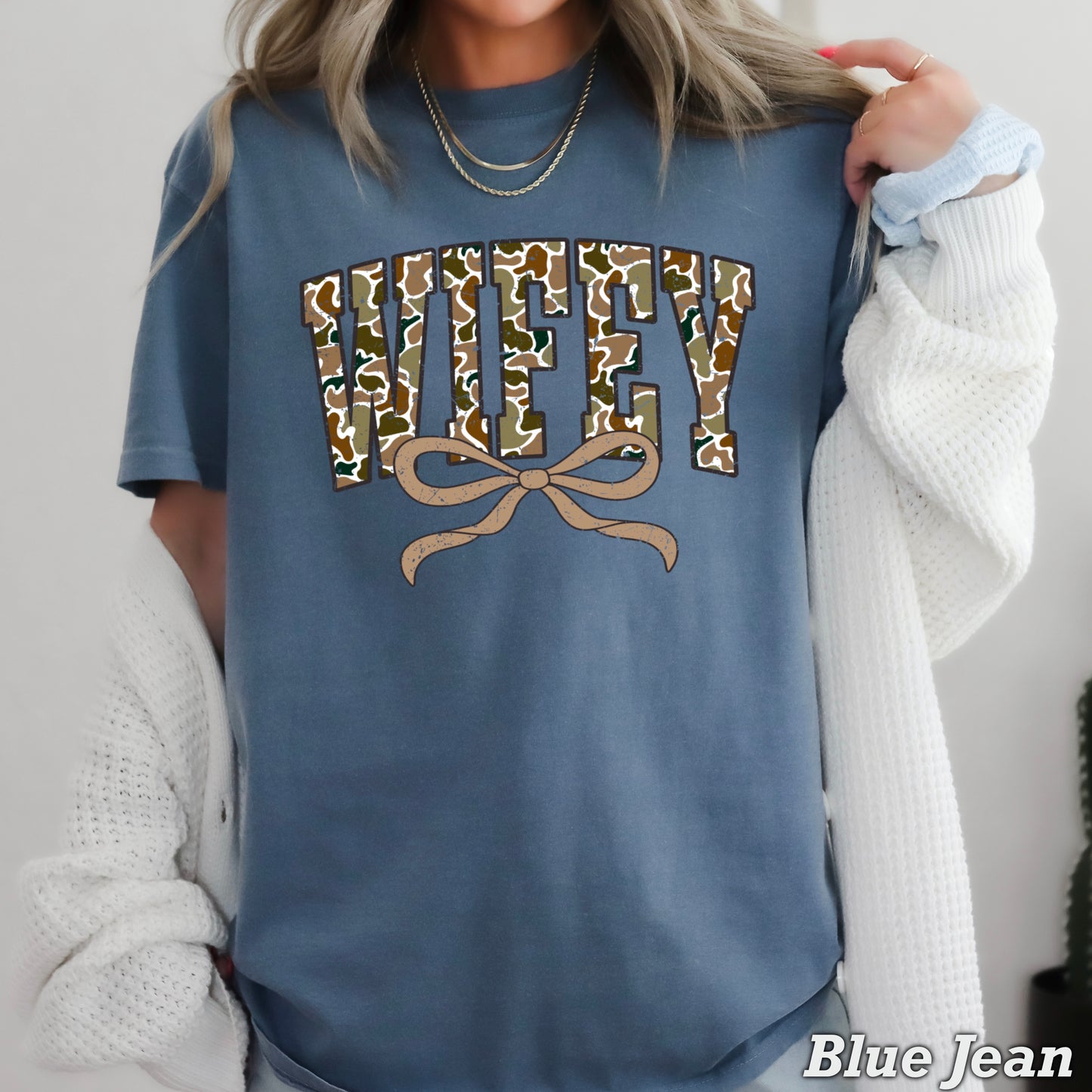 Wifey Camo Comfort Color Graphic Tee