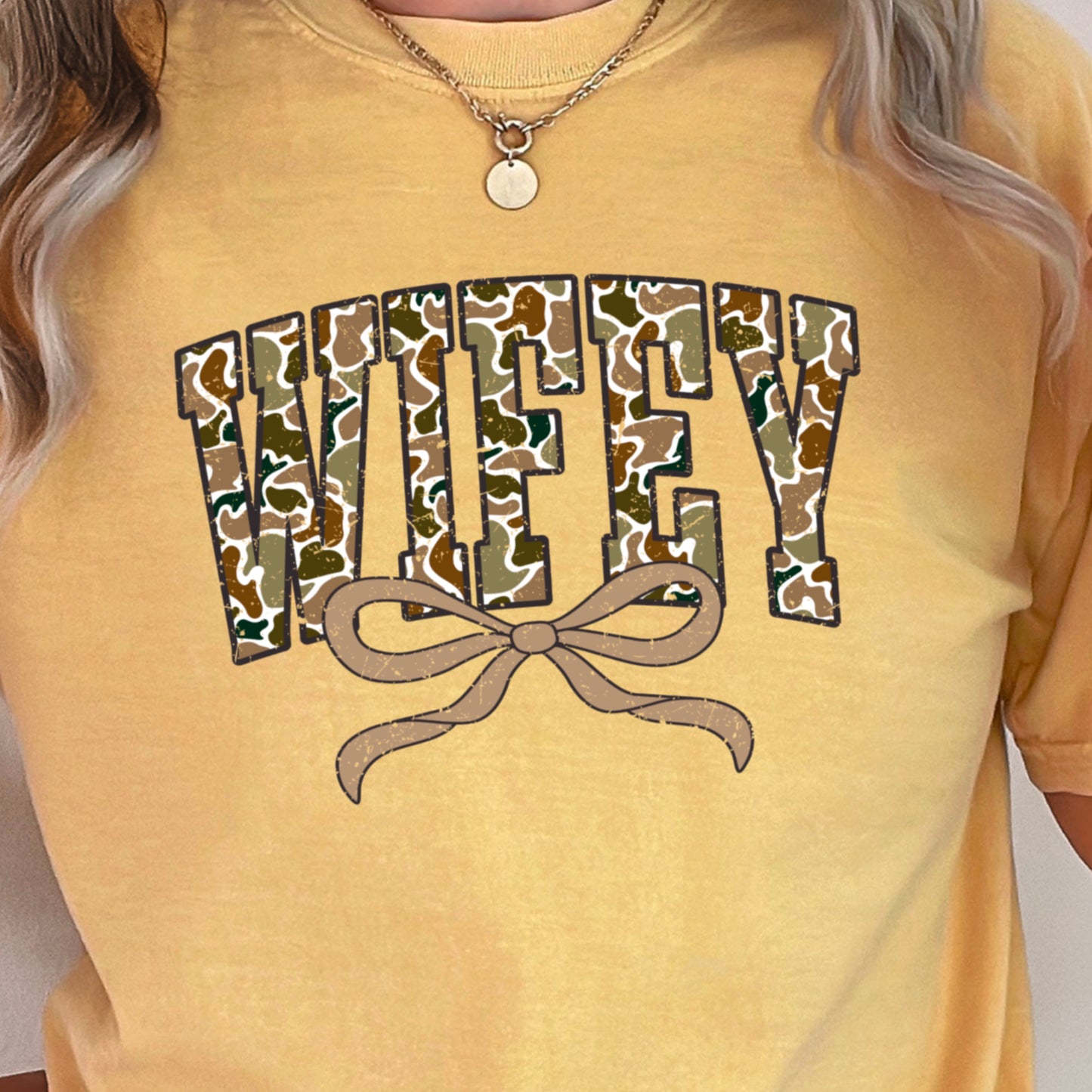 Wifey Camo Comfort Color Graphic Tee