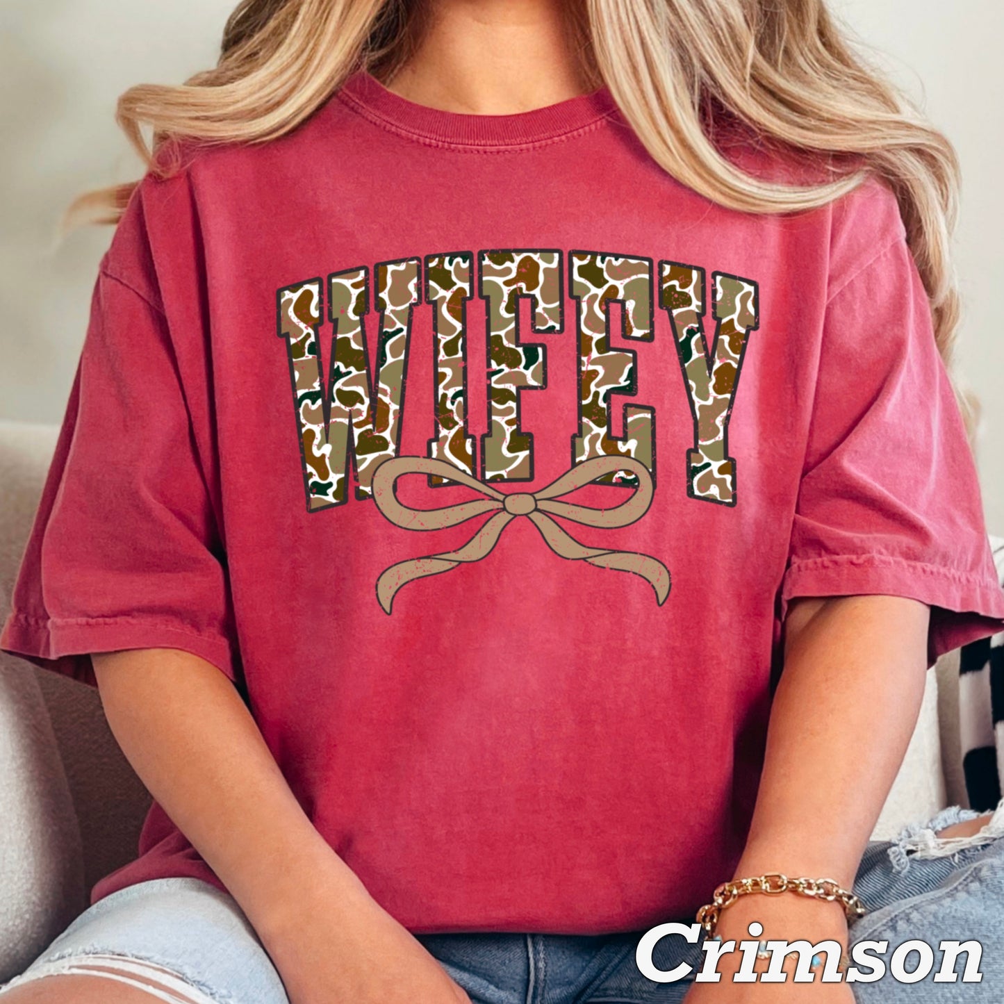 Wifey Camo Comfort Color Graphic Tee