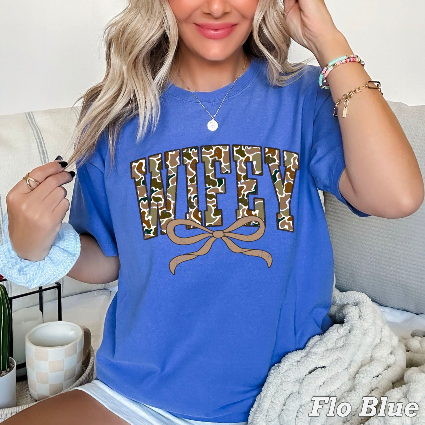 Wifey Camo Comfort Color Graphic Tee