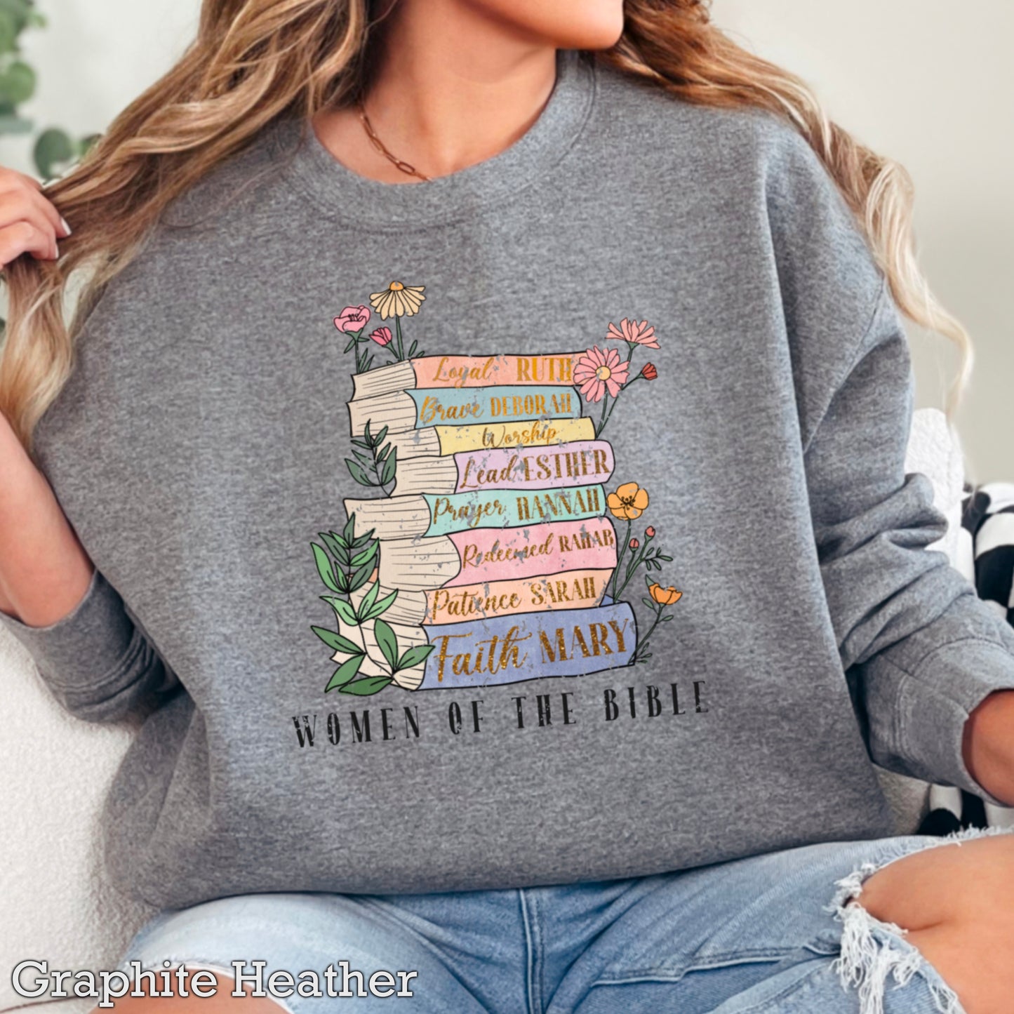 Women Of The Bible Graphic Crewneck Sweatshirt