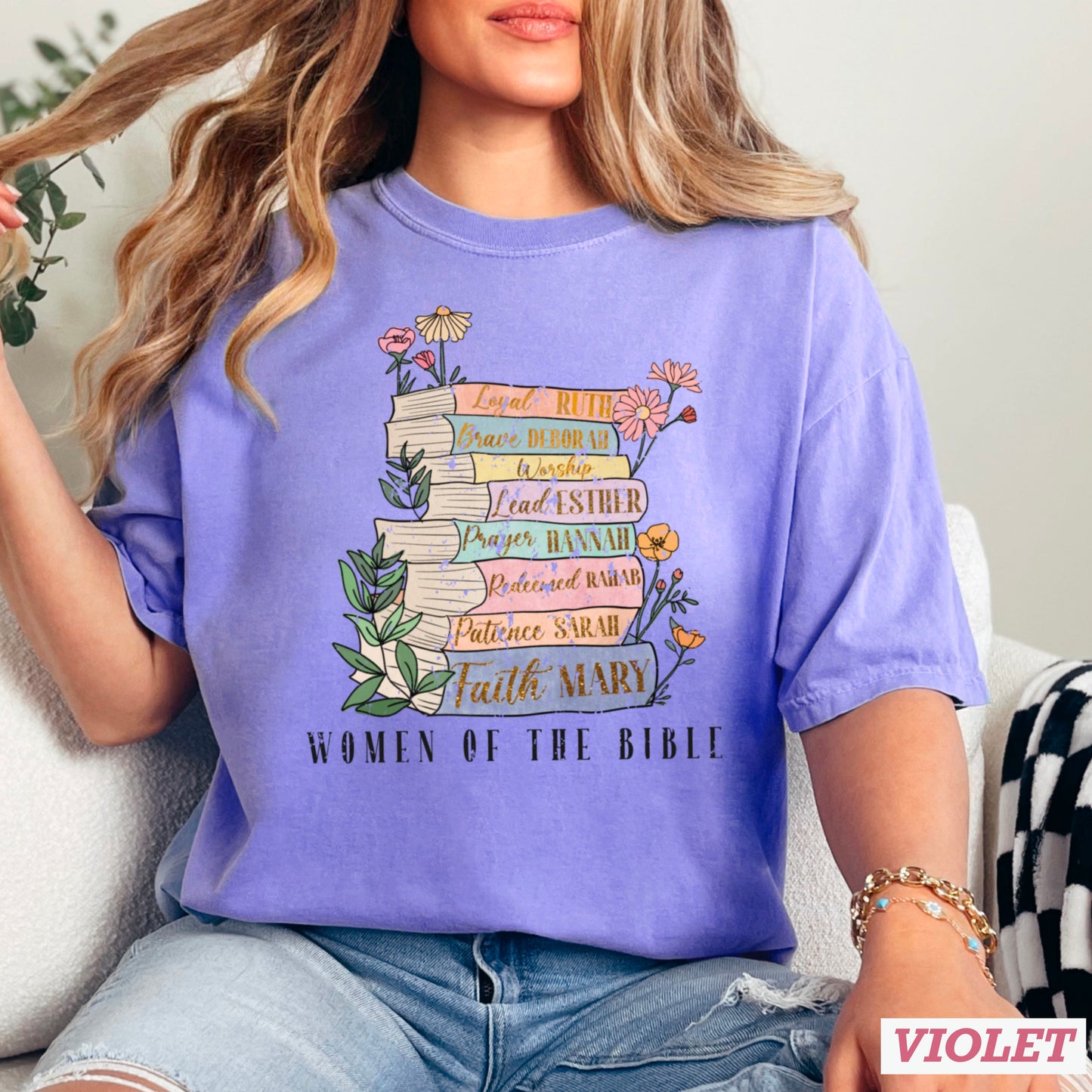 Women Of The Bible Comfort Color Graphic Tee