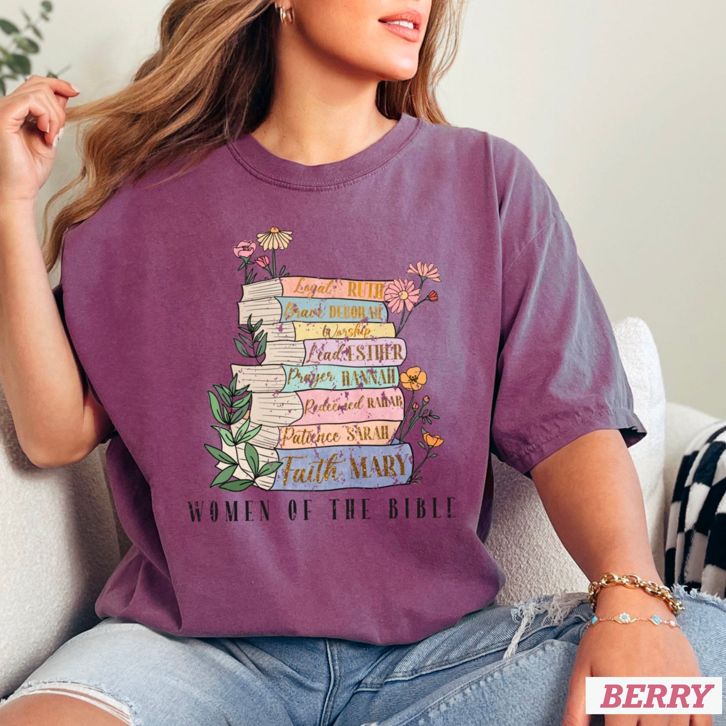 Women Of The Bible Comfort Color Graphic Tee