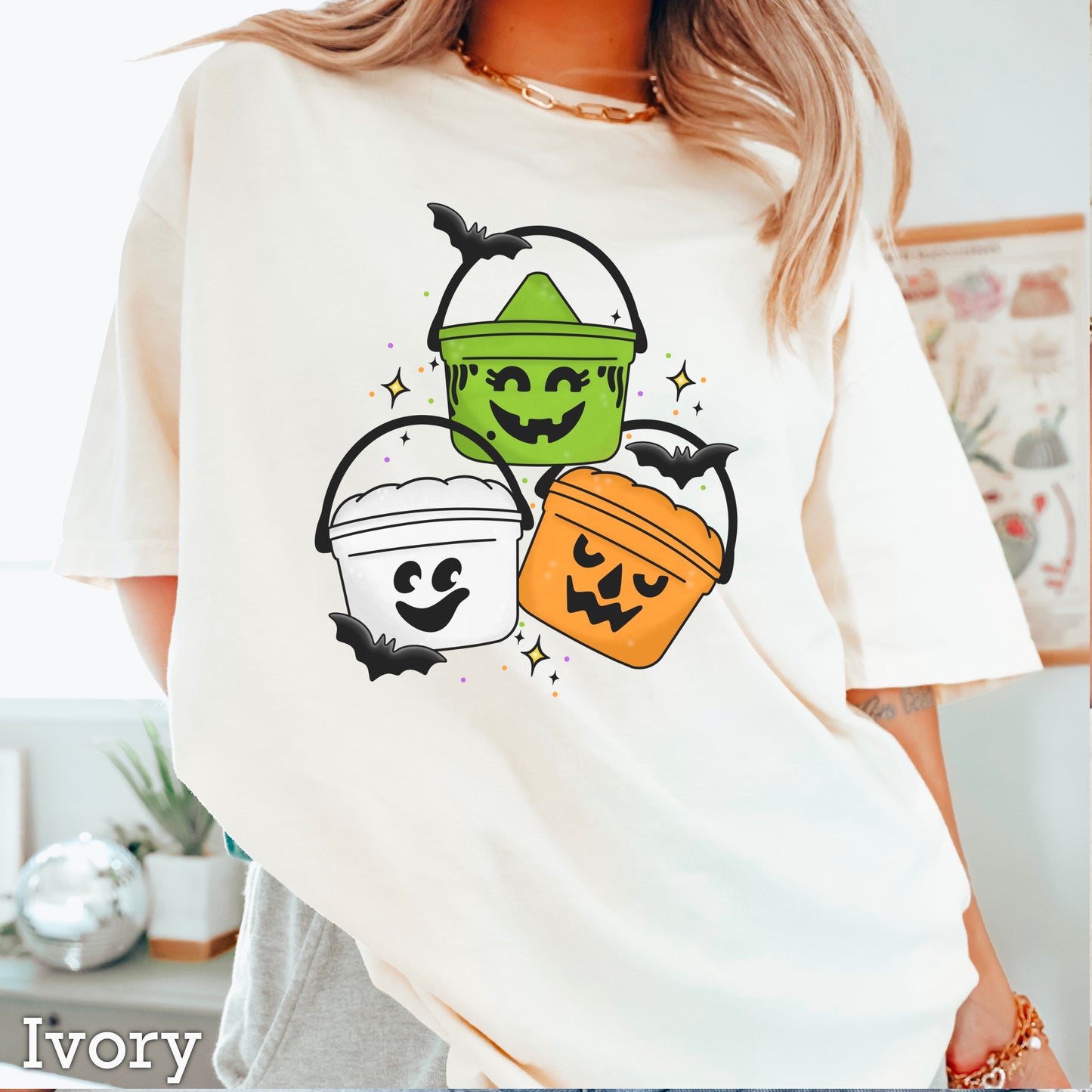 Halloween Meal Bucket Comfort Color Graphic Tee