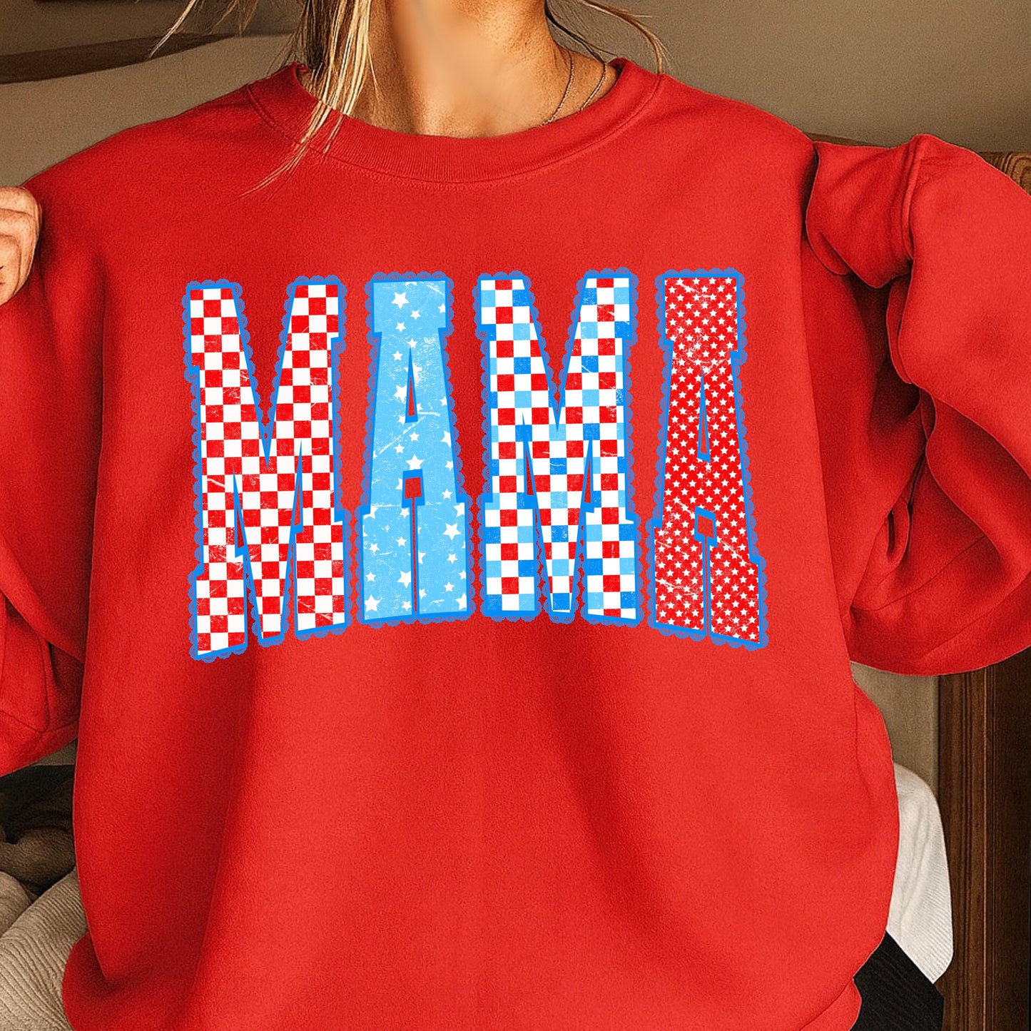 Mama Patriotic Crewneck Sweatshirt