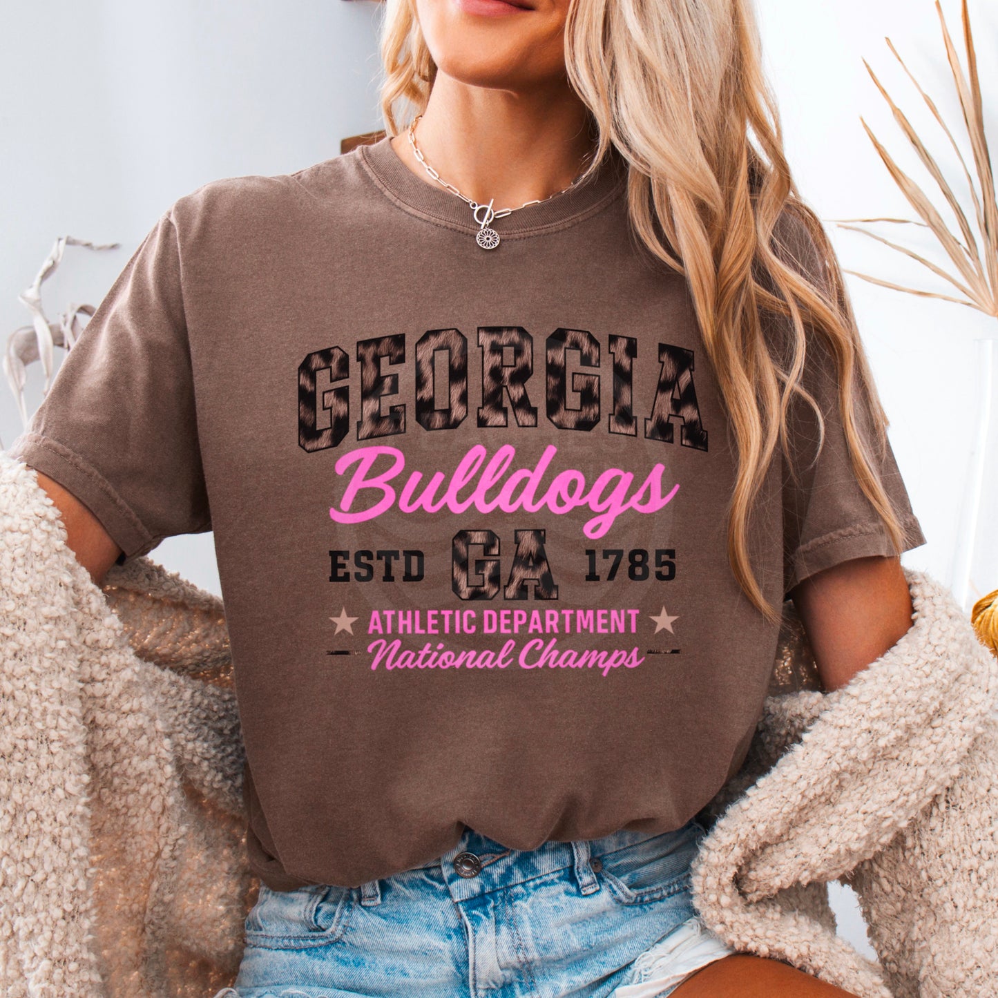 Leopard Georgia Comfort Color Graphic Tee