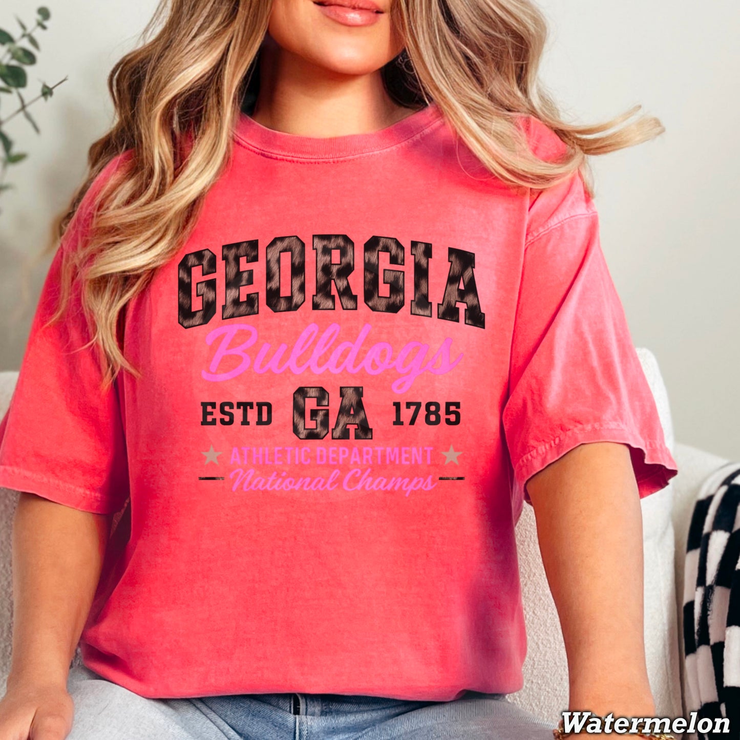 Leopard Georgia Comfort Color Graphic Tee