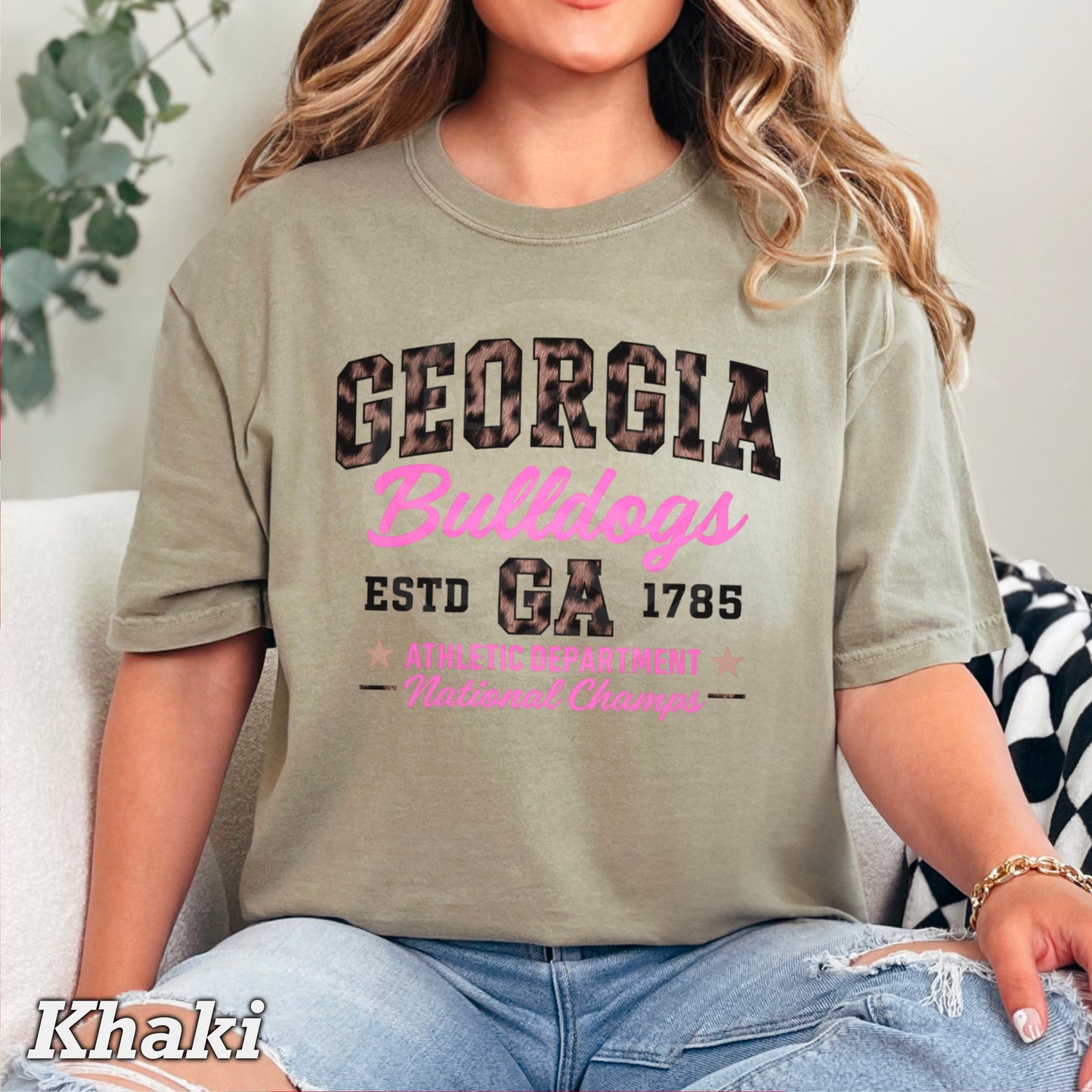 Leopard Georgia Comfort Color Graphic Tee