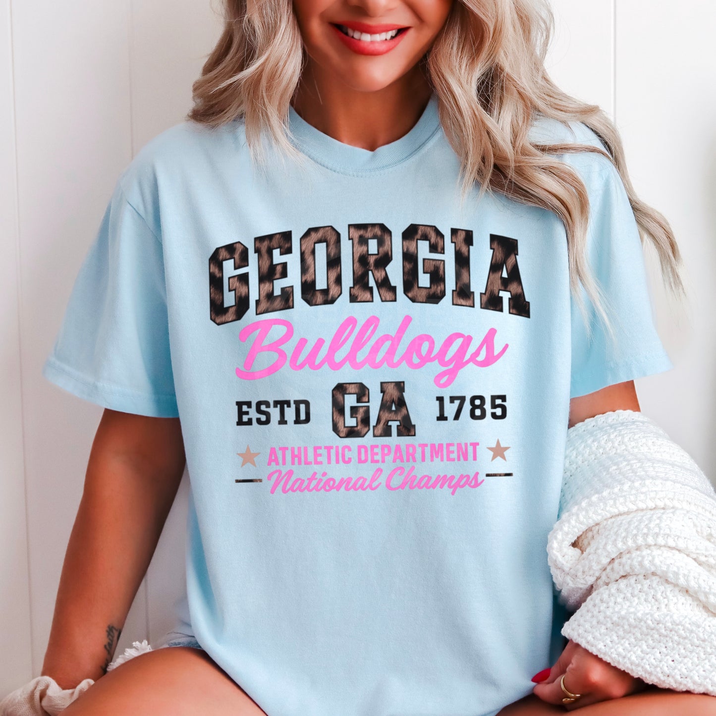 Leopard Georgia Comfort Color Graphic Tee