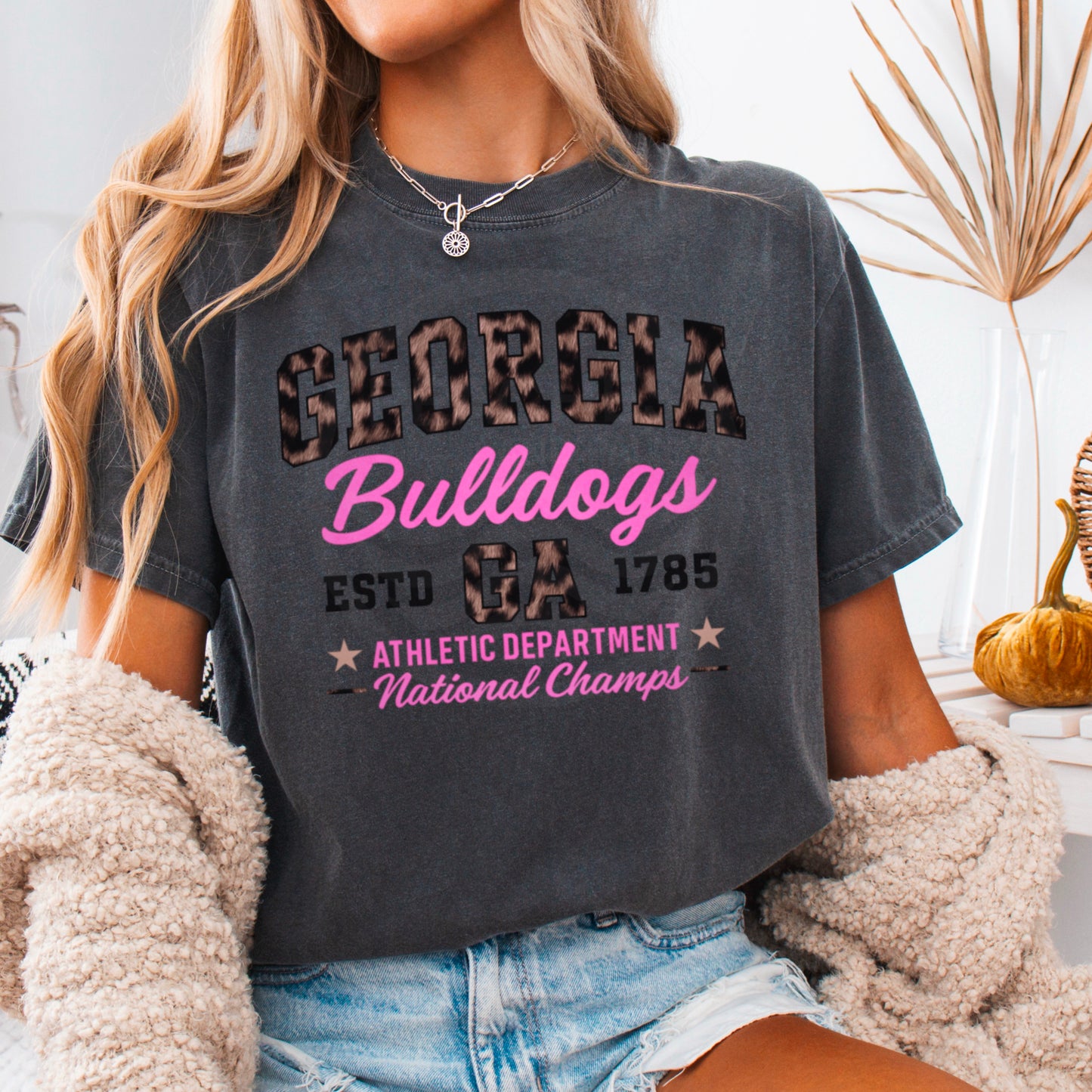 Leopard Georgia Comfort Color Graphic Tee