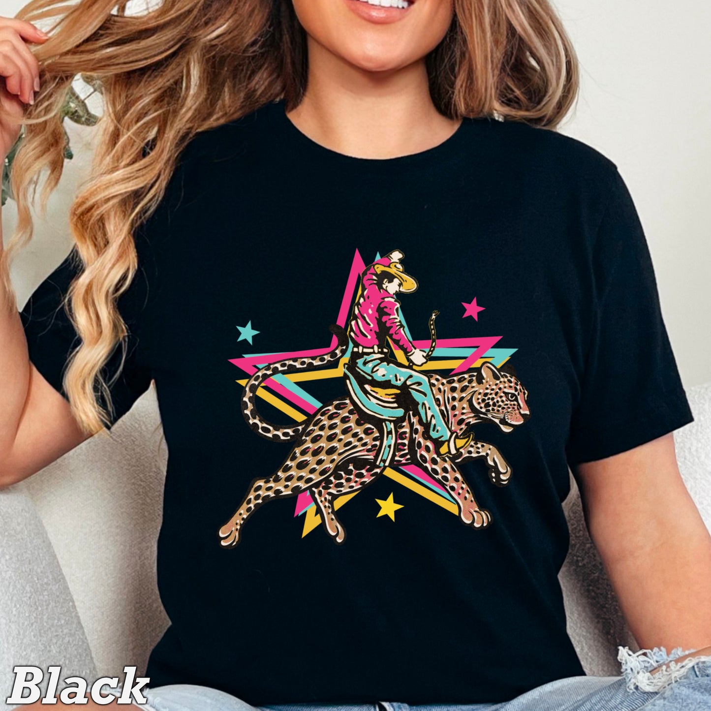 Leopard Cowboy Western Comfort Color Graphic Tee