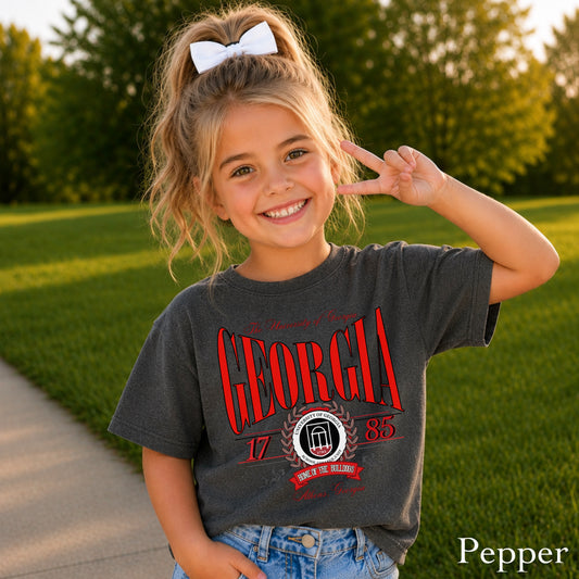 Vintage Home Of The Bulldogs Youth Comfort Color T-Shirt
