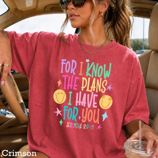 For I Know The Plans I Have For You Comfort Color Graphic Tee