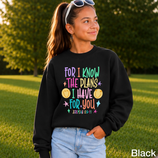 For I Know The Plans I Have For You Youth Crewneck Sweatshirt