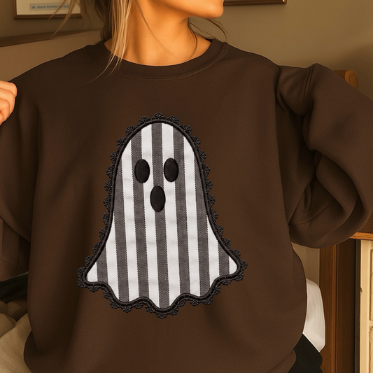 Lace Ghost Halloween Crewneck Sweatshirt