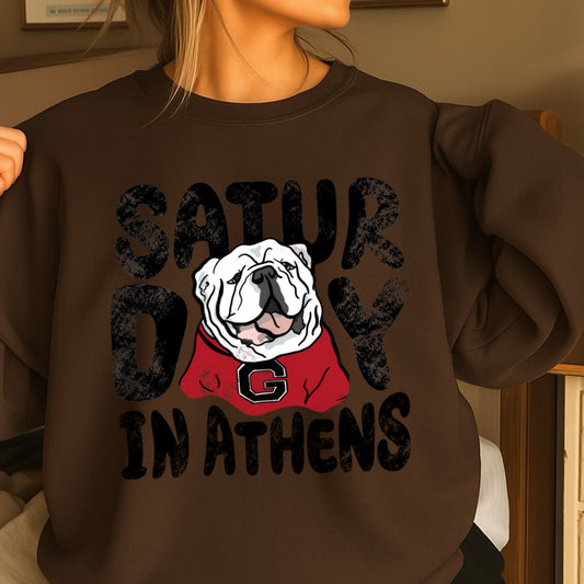 Saturday Red & Black Crewneck Sweatshirt