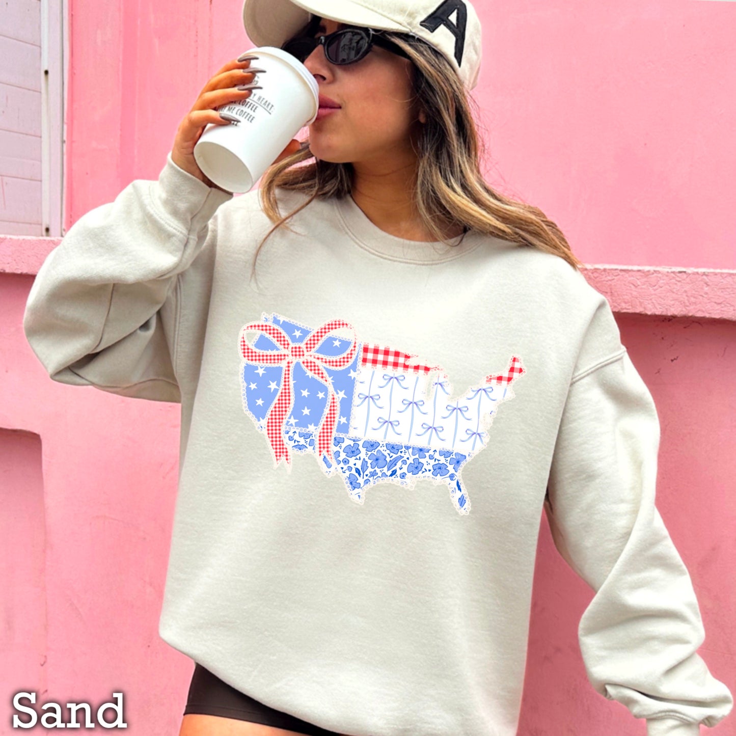 United States Lace Detail Crewneck Sweatshirt