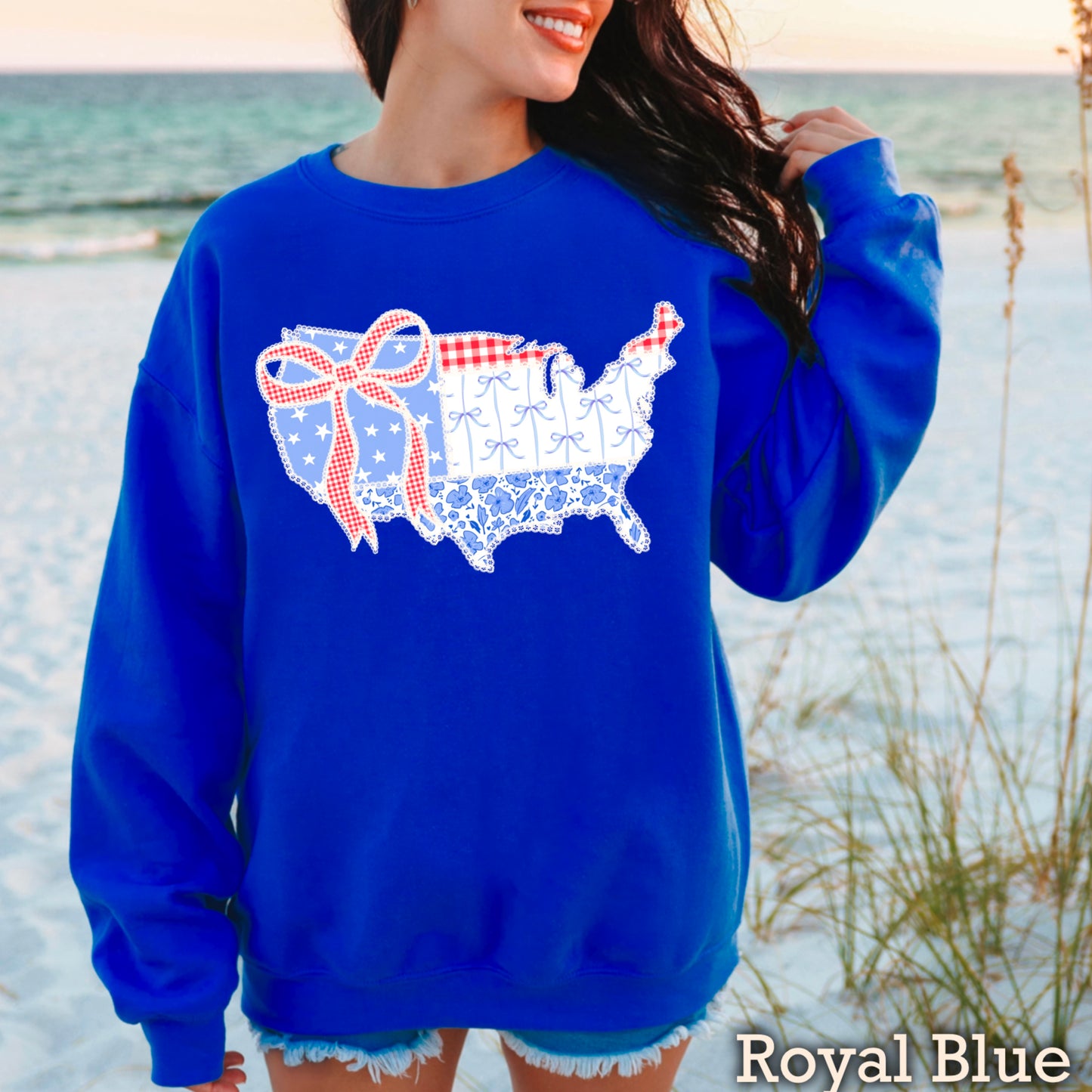 United States Lace Detail Crewneck Sweatshirt