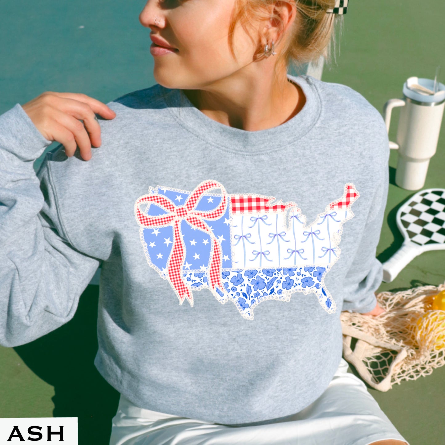 United States Lace Detail Crewneck Sweatshirt