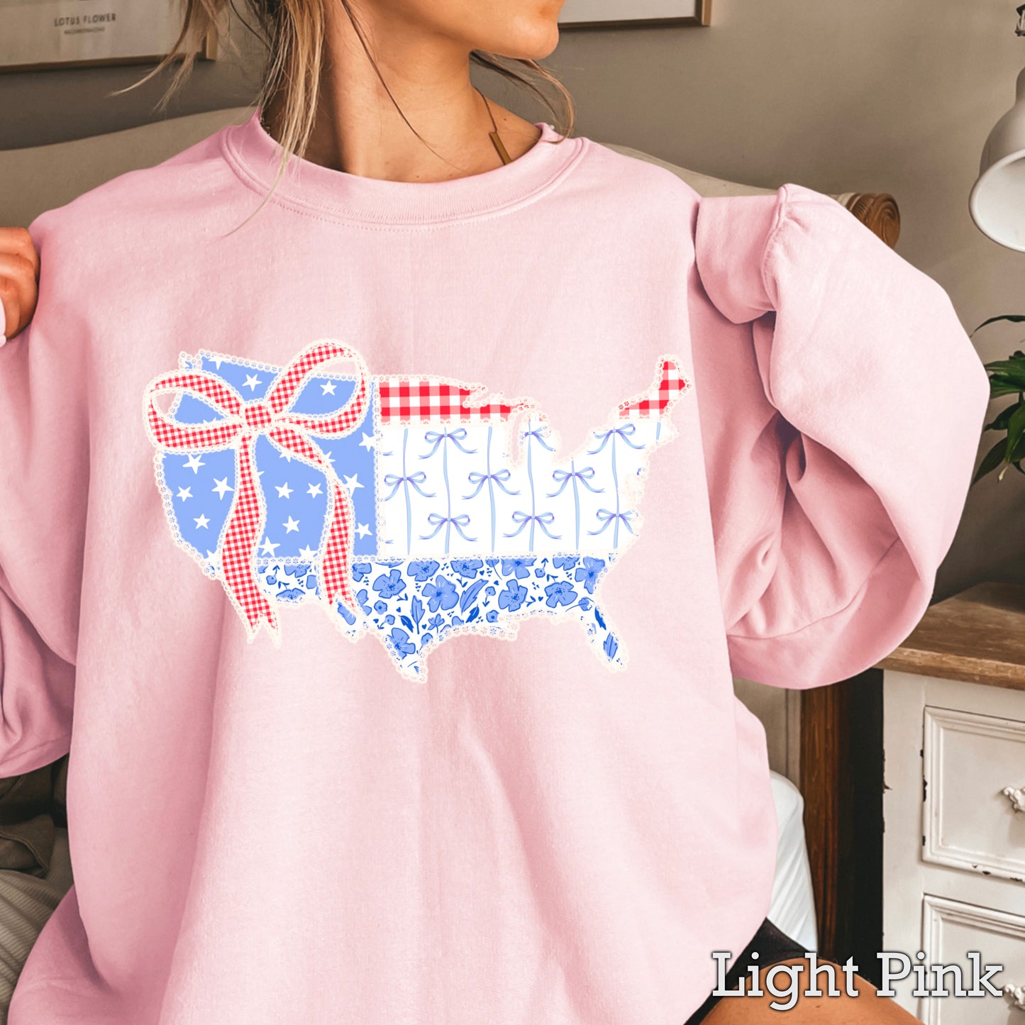 United States Lace Detail Crewneck Sweatshirt