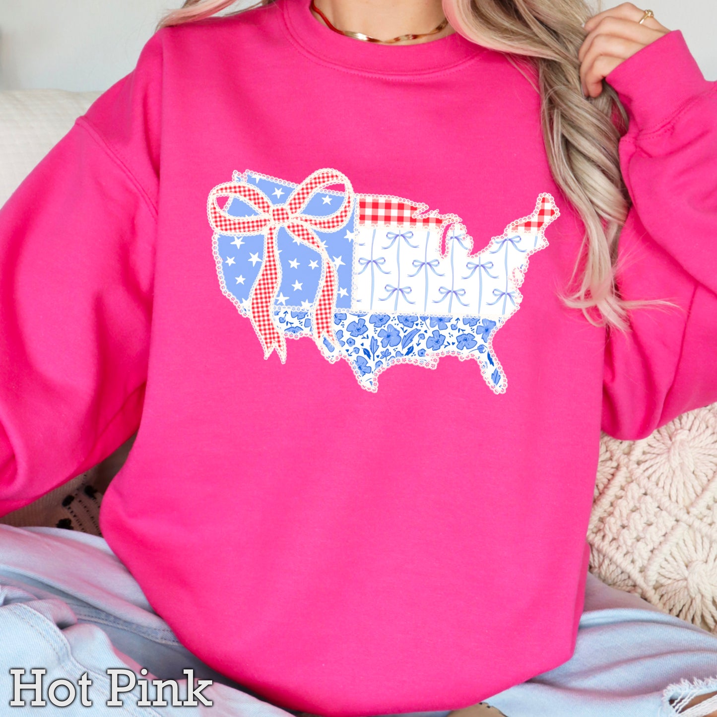 United States Lace Detail Crewneck Sweatshirt