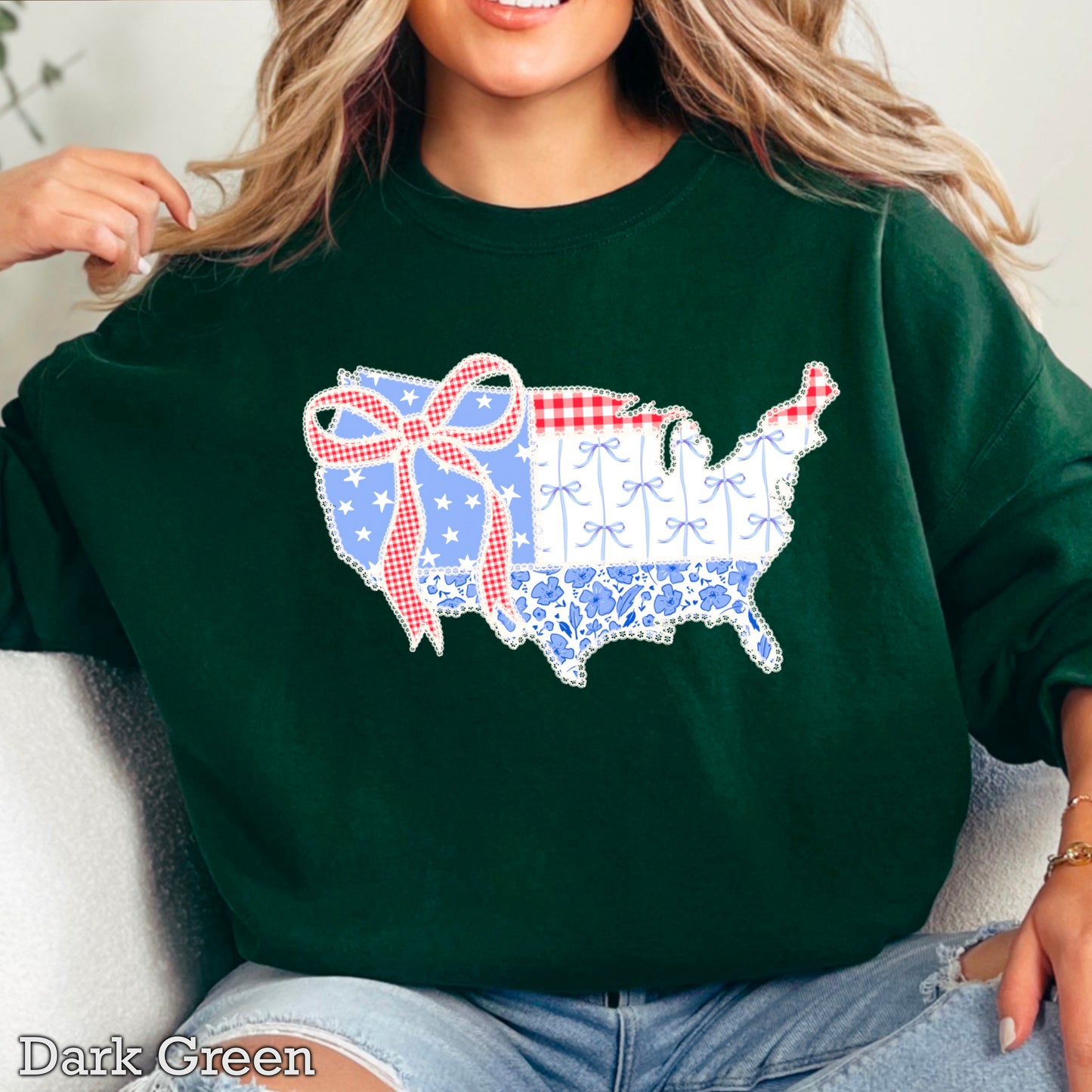 United States Lace Detail Crewneck Sweatshirt