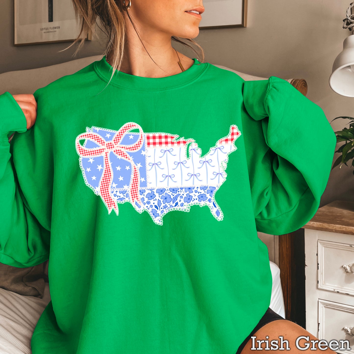 United States Lace Detail Crewneck Sweatshirt