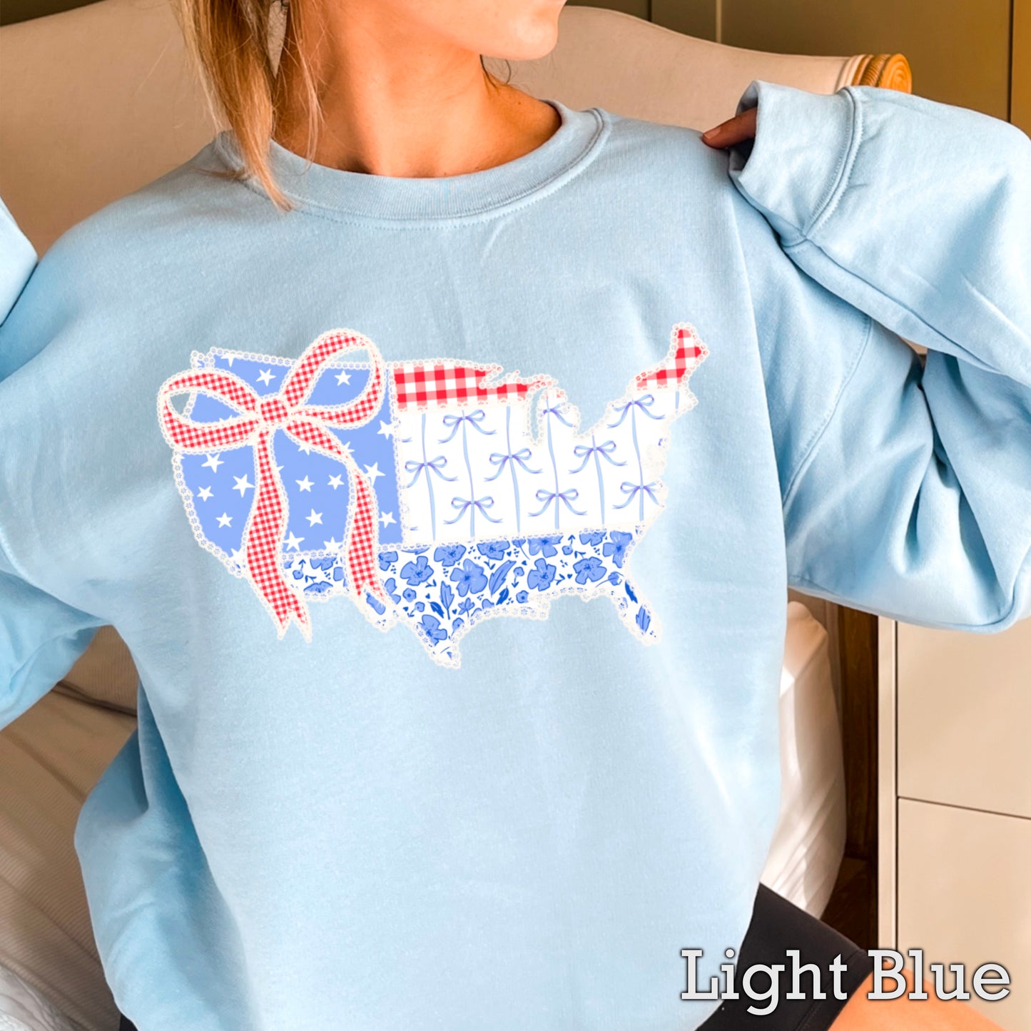 United States Lace Detail Crewneck Sweatshirt