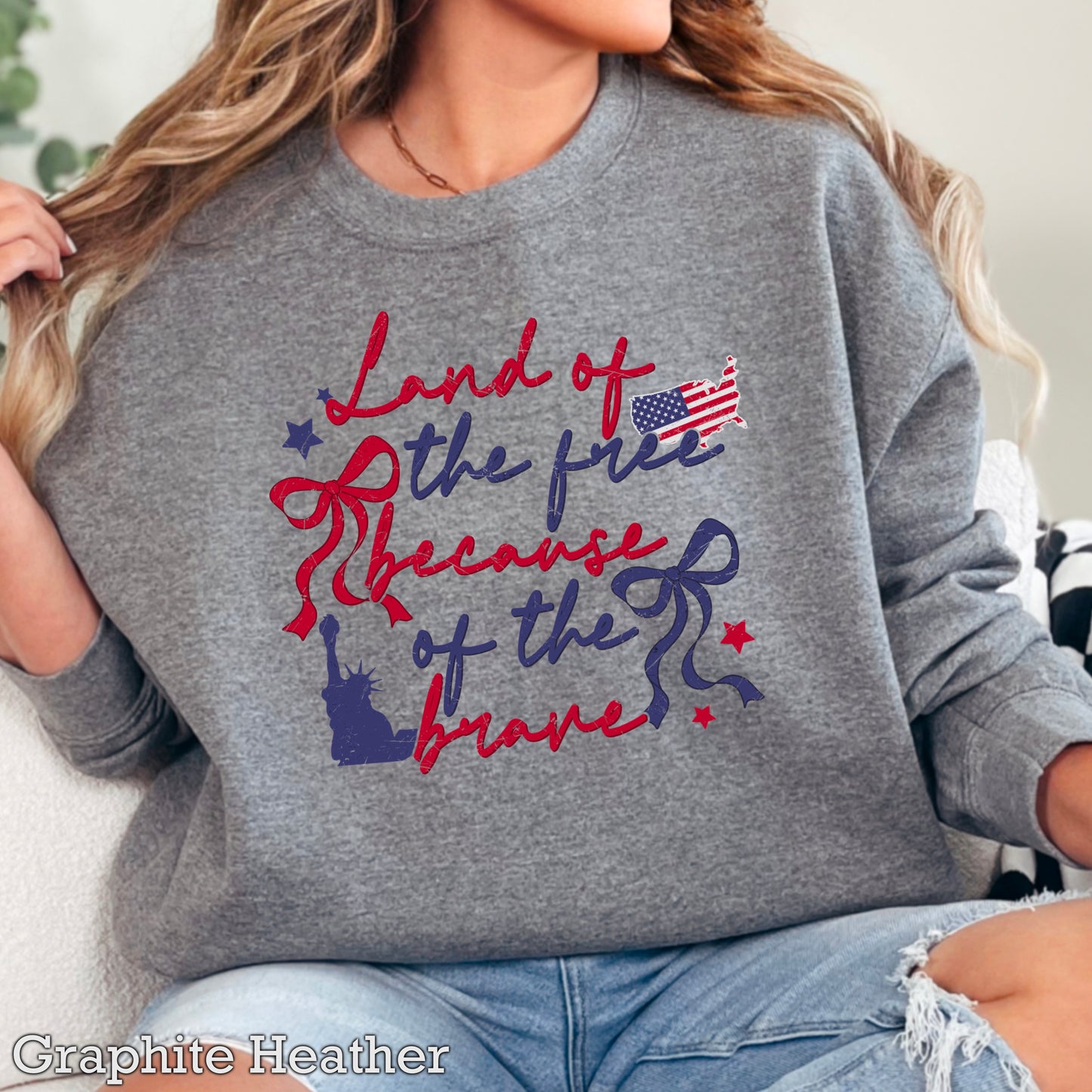 Land Of The Free Because Of The Brave Crewneck Sweatshirt