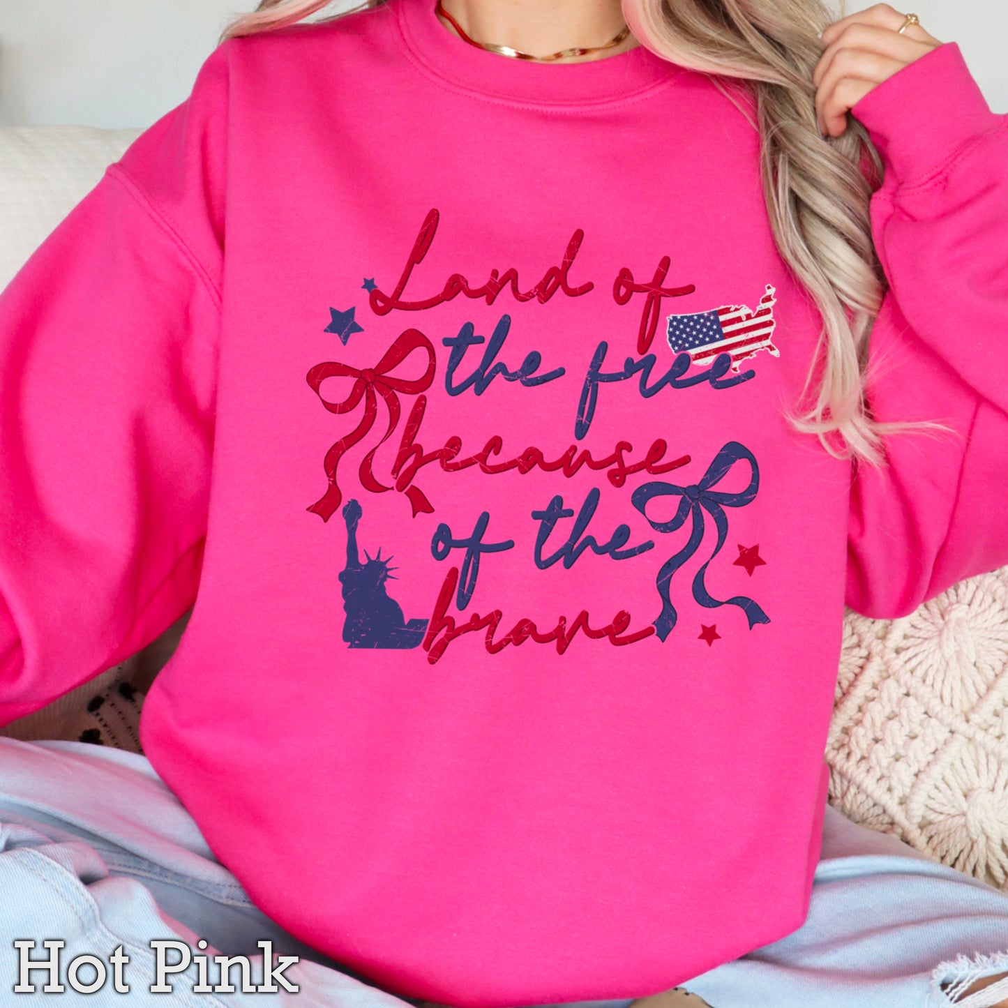 Land Of The Free Because Of The Brave Crewneck Sweatshirt
