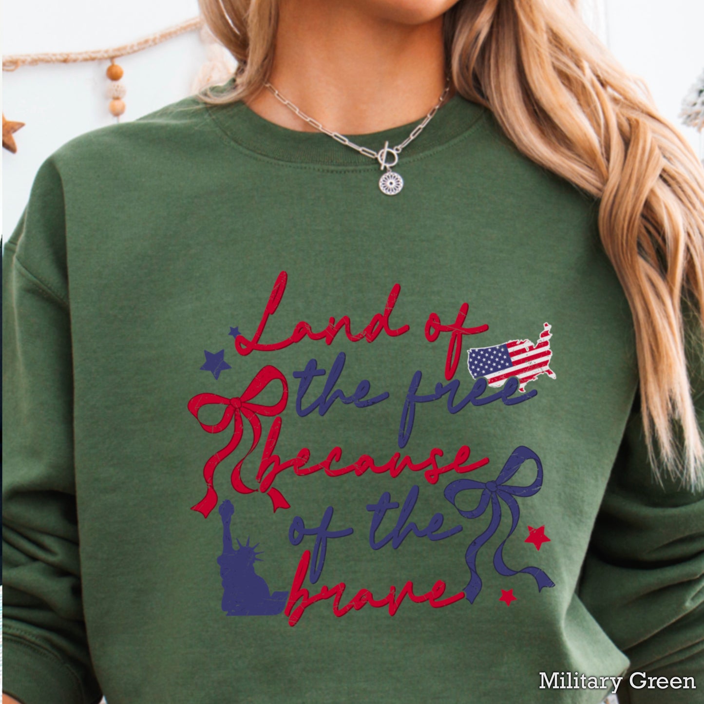 Land Of The Free Because Of The Brave Crewneck Sweatshirt