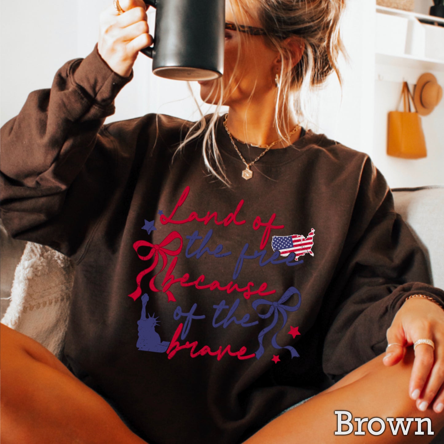 Land Of The Free Because Of The Brave Crewneck Sweatshirt
