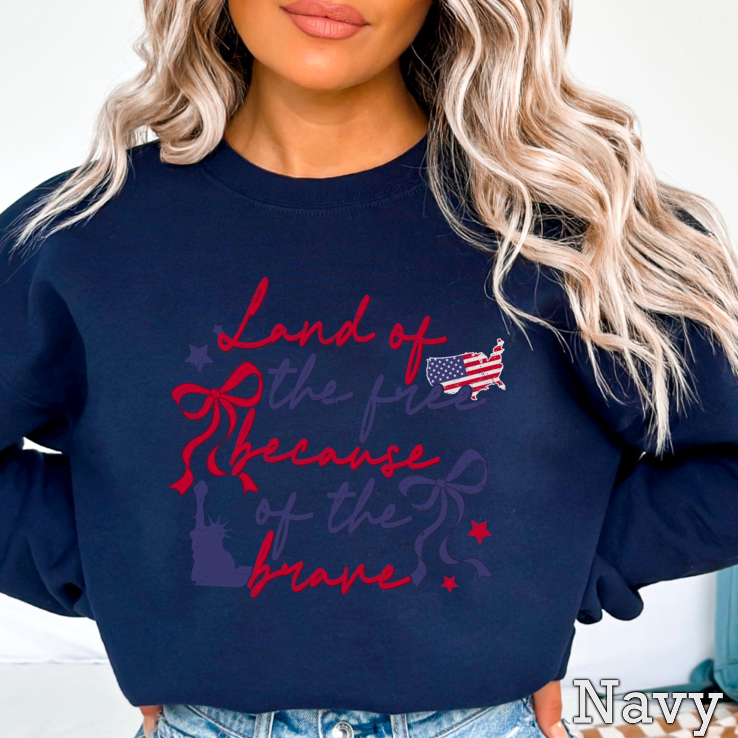 Land Of The Free Because Of The Brave Crewneck Sweatshirt